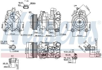 KLİMA KOMPRESÖR (PV6) BMW 1-3-5-X1-Z5 110MM 12V