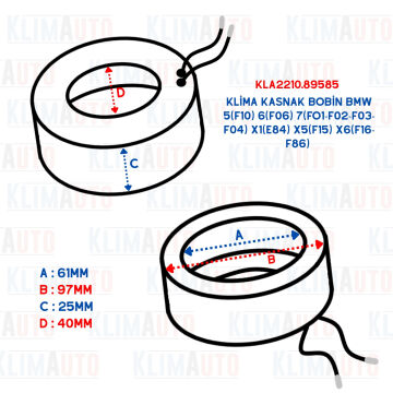 KLİMA KASNAK BOBİN BMW 5(F10) 6(F06) 7(FO1-F02-F03-F04) X1(E84) X5(F15