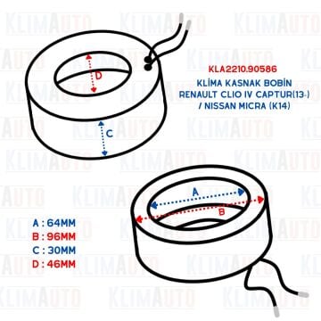 KLİMA KASNAK BOBİN RENAULT CLIO IV CAPTUR(13-) / NISSAN MICRA (K14)
