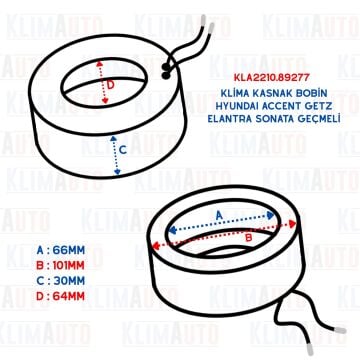 KLİMA KASNAK BOBİN HYUNDAI ACCENT GETZ ELANTRA SONATA GEÇMELİ