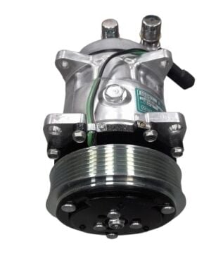 KLİMA KOMPRESÖR (PV6) 5H11 12V ÜSTEN ÇIKIŞ İ.K (NEWHOLLAND BOBCAT)