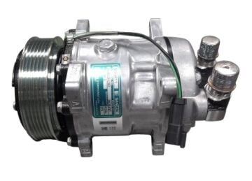 KLİMA KOMPRESÖR (PV6) 5H11 12V ÜSTEN ÇIKIŞ İ.K (NEWHOLLAND BOBCAT)