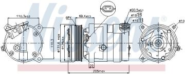 KLİMA KOMPRESÖR (PV6) OPEL ASTRA F (91-)CALIBRA (90-)